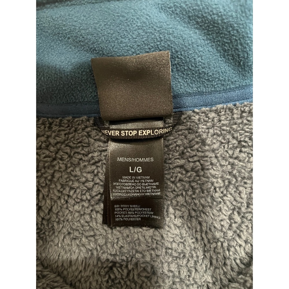 The North Face Mens Full Zip Sherpa Lined Fleece Jacket Blue Teal Large L - Picture 5 of 7